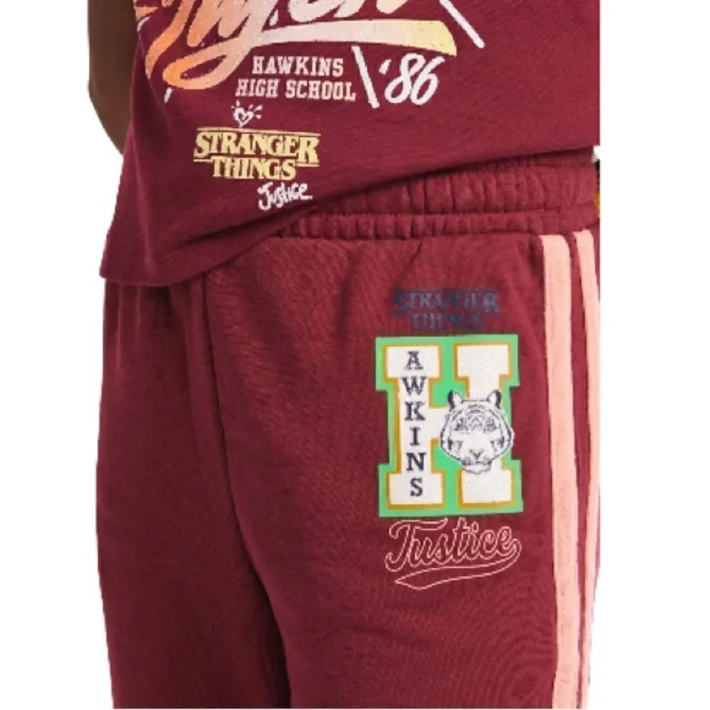Justice Girls x Stranger Things Wide Leg Fleece Sweatpant Size XS 5/6